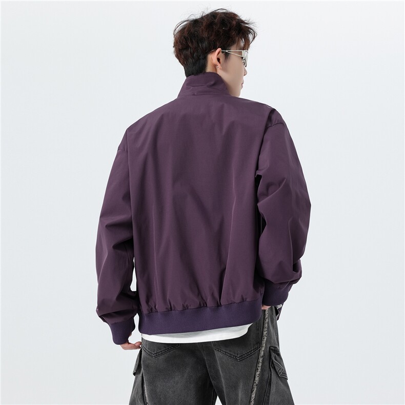 JK008无影墙春装拼接工装立领开衫夹克聚酯纤维(M-5XL)TP35,男装夹克,电商A088