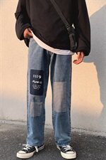 （大货）韩版个性牛仔裤男秋季新款宽松直筒潮流长裤子N/，男装牛仔裤，电商D202