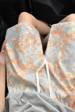 美式扎染提花短裤男夏季薄款高街vibe直筒裤子潮牌休闲宽松五分裤，男装牛仔裤，电商B221