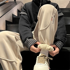 加绒加厚休闲运动卫裤男美式针织束脚裤715-6-BX13P55（控78），男装休闲裤，星座715-6