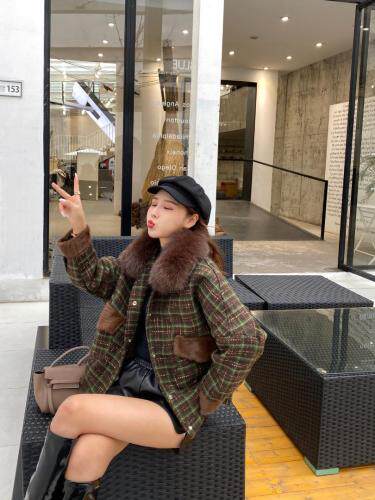 现货，大毛领呢料派克，女装，茜茜可依 红太狼