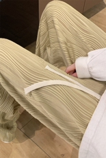 8XL-M特大码冰丝褶皱肌理感裤子男韩版潮流百搭拖地裤K951P48，男装休闲裤，电商D206-1