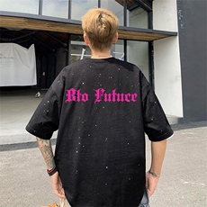 可48小时发货支持抖音得物来样二开美式满天星亮片短袖T恤MTX658，男装T恤，电商A486