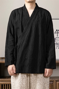 秋装新款风男装汉服提花道袍C205P65图片