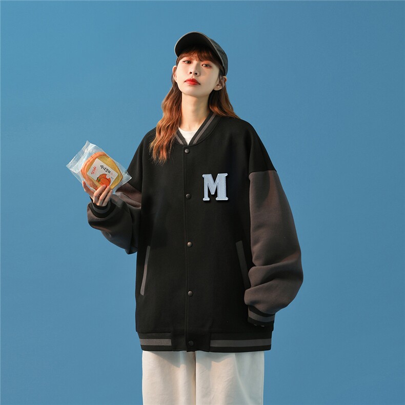 2025冬季新款英文字母M贴布绣休闲中性风夹克外套JK500/P65控88,男装夹克,电商A148-1