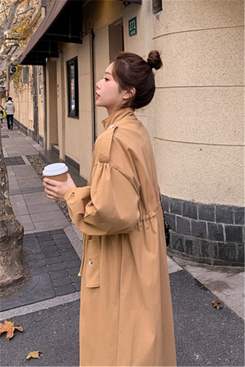 2021春秋装新款大货已出纯色风衣外套163-C05-P115-控168,女装风衣,拾菱