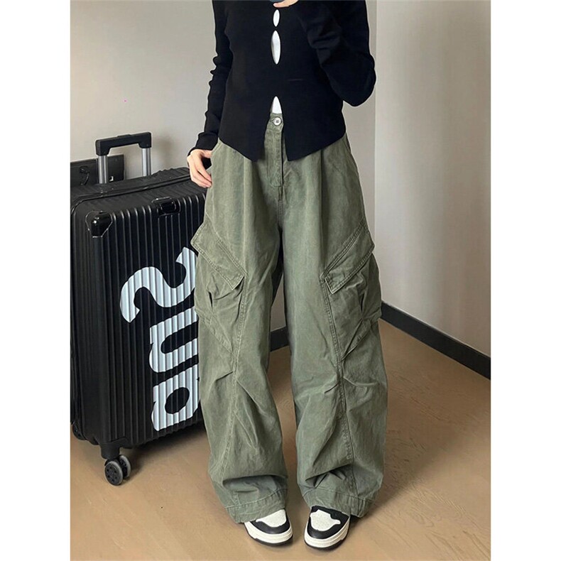 美式oversize嘻哈多口袋工装裤男女夏季宽松阔腿休闲裤K65-特P55,男装休闲裤,星座218-5