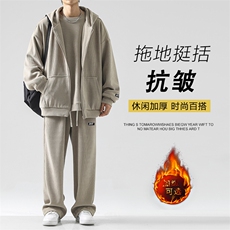 简约潮流加绒加厚休闲舒适运动三件套SJT861-特批176加绒特批206，男装休闲套装，星座718