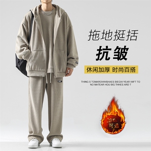 简约潮流加绒加厚休闲舒适运动三件套SJT861-特批176加绒特批206图片