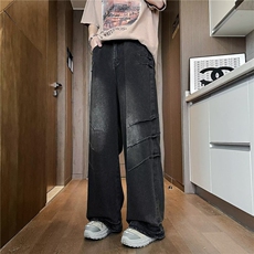 潮牌重磅牛仔裤男士春季松紧腰美式高街水洗休闲长裤子N608，男装牛仔裤，星座1116A-1（原606A）