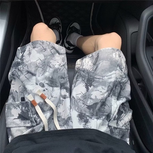 美式迷彩工装短裤男款夏季水墨扎染设计感运动百搭休闲裤 DK14图片