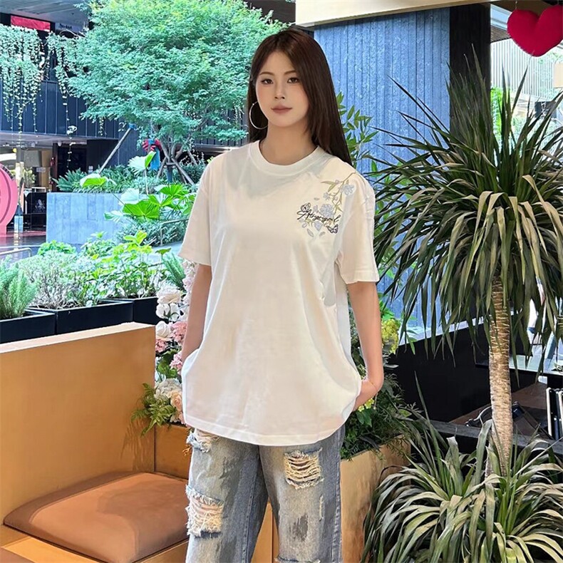 万针全刺绣解构设计260克重磅双纱纯棉高品质美式高街短袖T恤特35,男装T恤,电商A486
