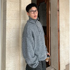 男士高领毛衣冬季加厚针织衫男韩系宽松潮牌打底衫上衣毛衫，男装T恤，星座506A