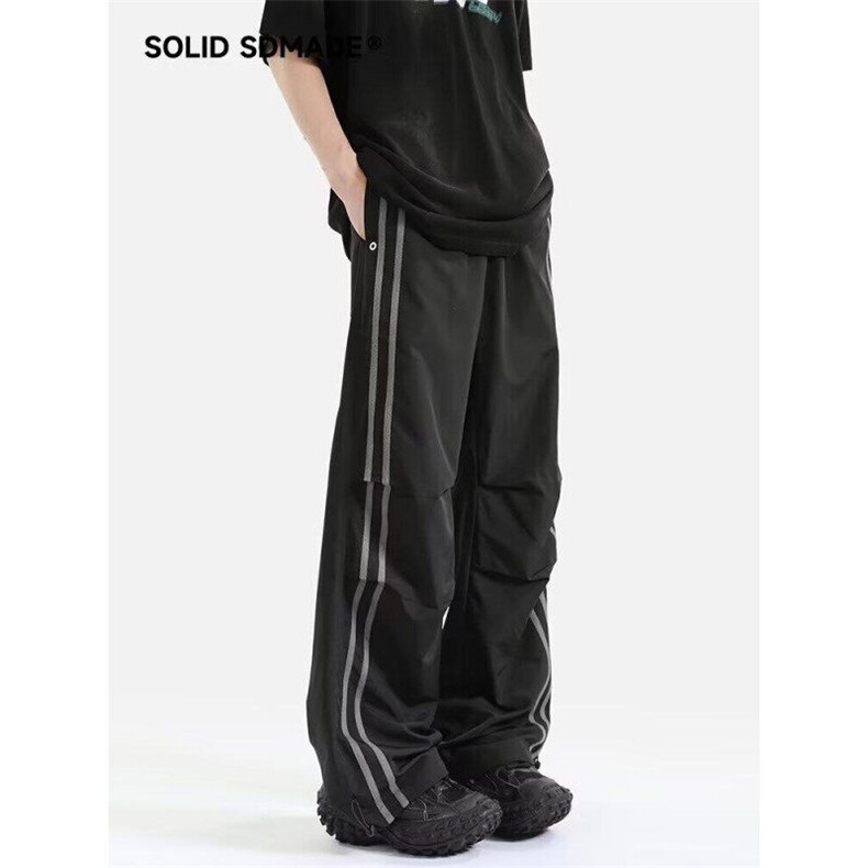 美式潮牌工装伞兵裤男夏季宽松直筒条纹速干冲锋裤子KX73，男装工装外套，星座1116A（原606A-3）