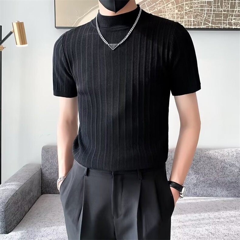 夏季休闲男短袖流行宽松型针织衫毛衣新款圆领套头潮2023S320,男装针织衫/毛衣,星座1116A-2（原606A-1）