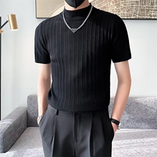 夏季休闲男短袖流行宽松型针织衫毛衣新款圆领套头潮2023S320，男装针织衫/毛衣，星座1116A-2（原606A-1）