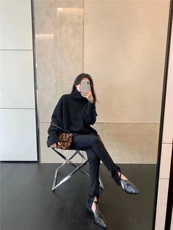 慵懒风打底针织衫毛衣女秋冬季新款百搭高领宽松套头气质上衣，女装针织衫/毛衣，半城羊绒