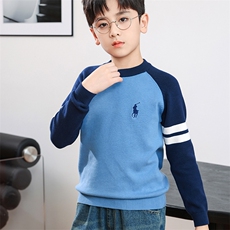 儿童毛衣男童秋冬款中大童针织衫男孩洋气加厚纯棉打底衫上衣，童装儿童针织衫，暖姿羊绒童装店