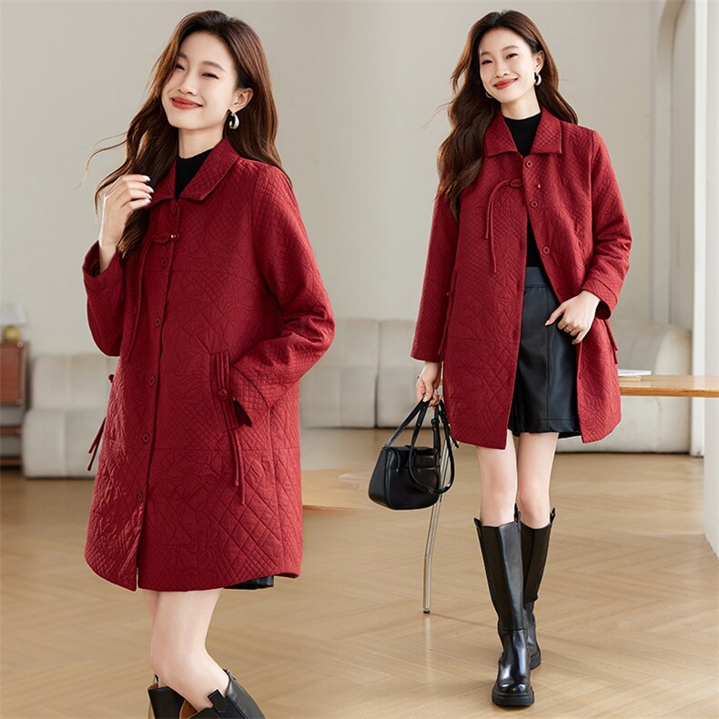 时尚加厚保暖棉服女冬季新款宽松显瘦长款外套,女装棉衣/棉服,韩派