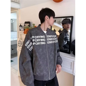 美式复古短款外套男款春秋潮牌高级感棒球服cleanfit高街夹克外套图片