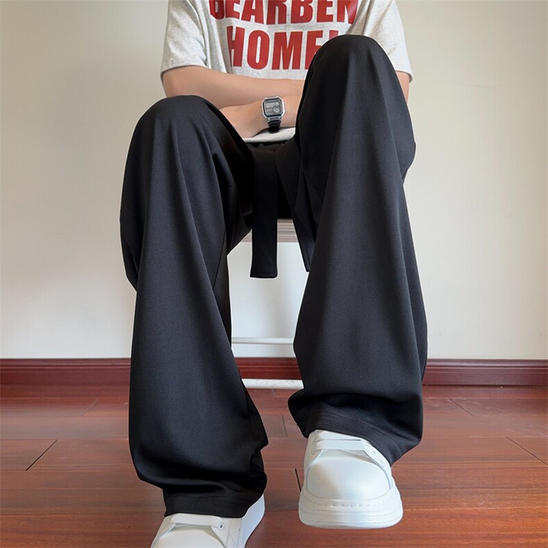 夏季新款休闲裤男纯色织带冰丝裤小众百搭长裤CK3518-P45控68,男装休闲裤,星座209-2