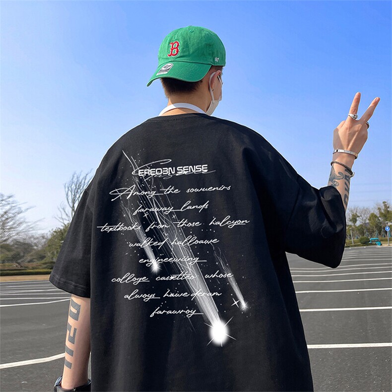 可设48小时发货支持抖音得物来样二开230克重磅美式短袖t恤MT333，男装T恤，电商A486