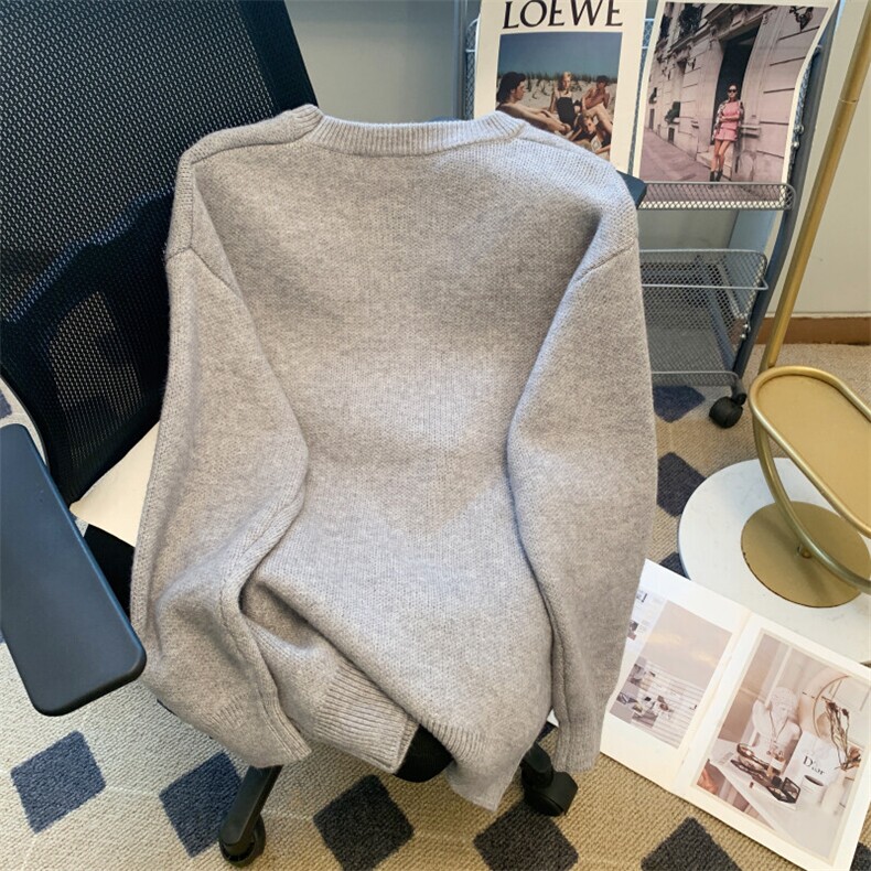 卡通提花毛衣女2025秋冬新款韩版宽松套头长袖针织上衣MY006-75,男装针织衫/毛衣,星座911-3