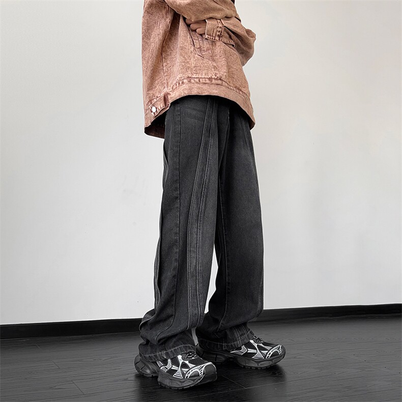 美式高街重工水洗宽松牛仔裤长裤A014-DY23309-P58控78,男装牛仔裤,电商A014