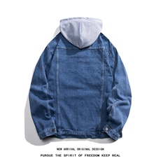JK630-p75M-5X网格ins牛仔夹克绣花破洞大码男日系CITYBOY，男装夹克，星座103A