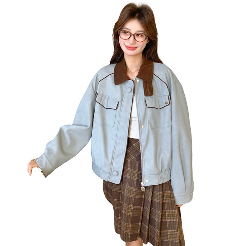 已出货新品26春拼接灯芯绒皮衣短外套2C293-Q918-P170-K258,女装短外套,2C293