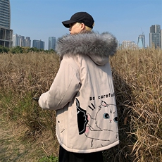 MM48116-P130冬季大毛领棉衣男士大码加厚棉袄男棉服，男装棉衣，电商A040