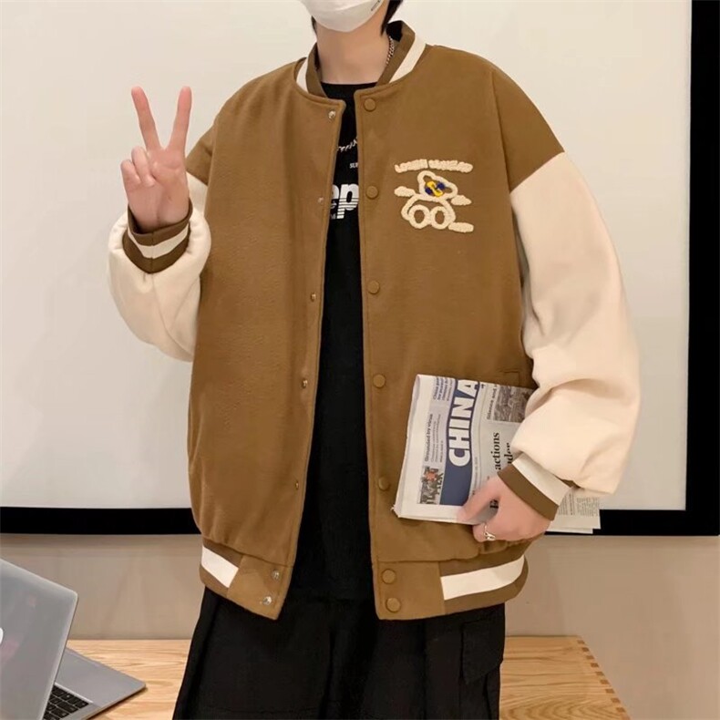 潮流夹克潮男春季棒球领夹克JW07P40图片