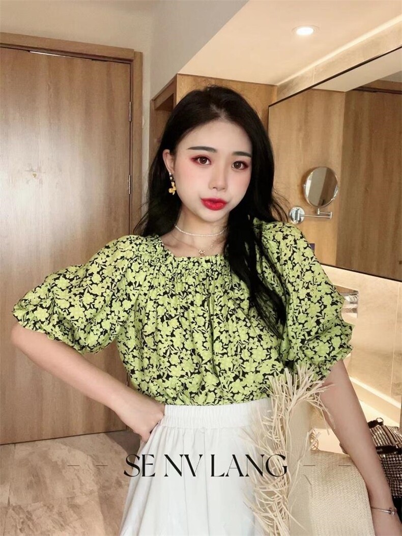 碎花小衫面料非常亲肤，其它，色女郎(4F)