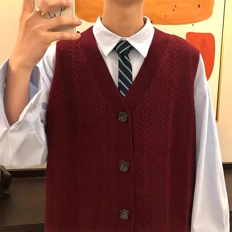 0121-P452025春装新款气质港味舒适复古港风针织开衫马甲,男装背心/马甲,电商B323A