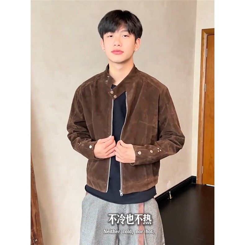 JK32-P72鹿皮绒复合高克重外套,女装短外套,电商B323A