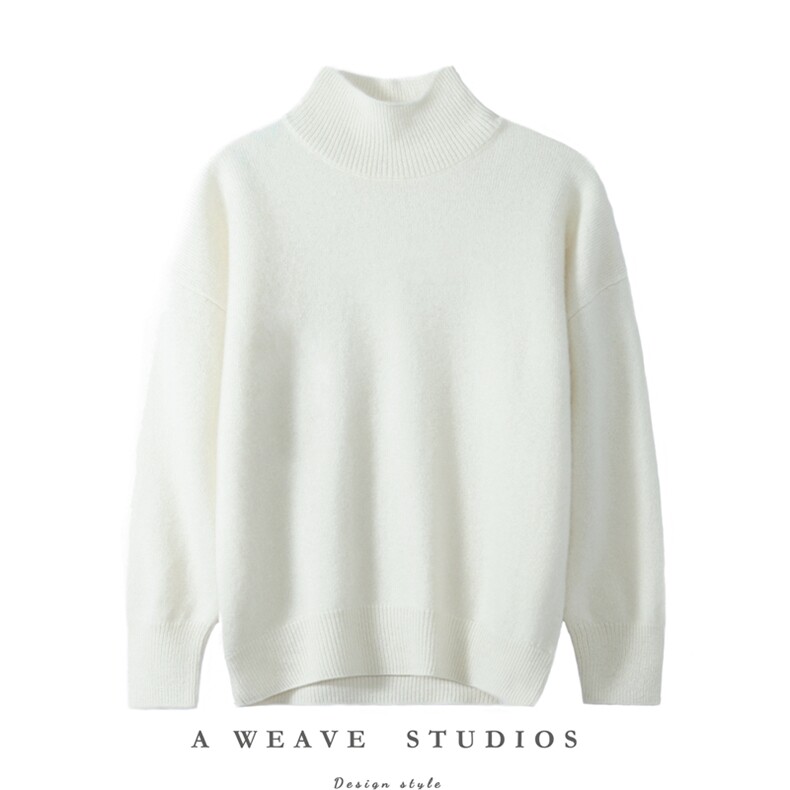 2025秋冬新款女羊绒衫100羊绒高领纯色拉绒套头衫羊绒衫羊绒毛衣，女装羊绒衫，飞艺羊绒