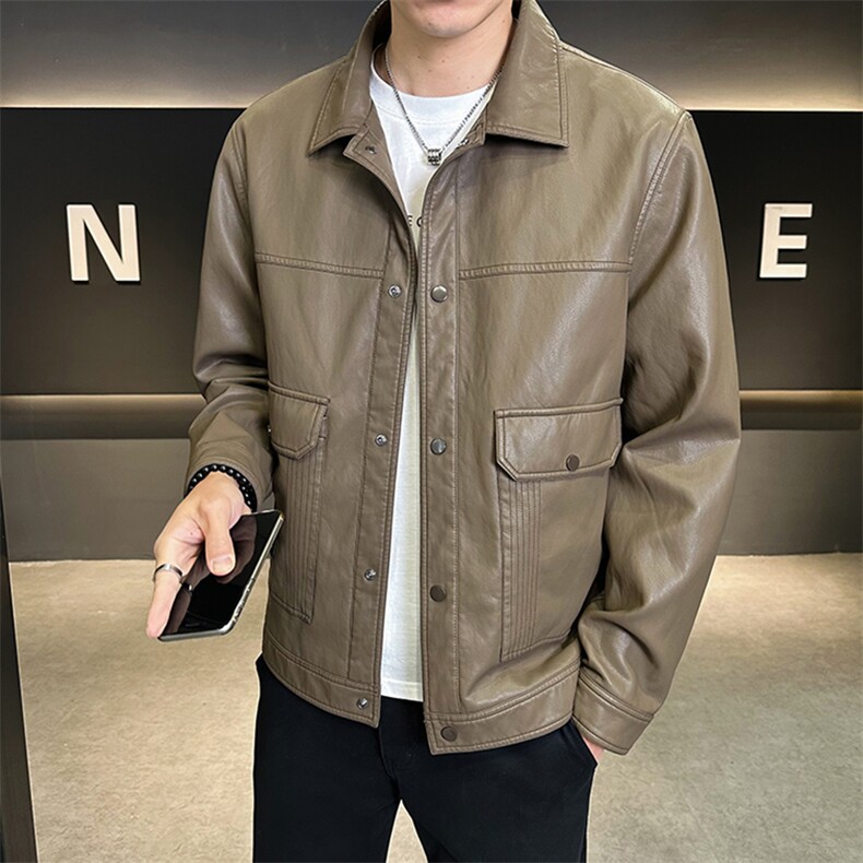 2026新款皮衣外套秋季男装上衣美式休闲皮夹克A313-99071-P135,男装夹克,电商A313
