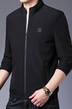 2023春夏季新款中年男士休闲薄款立领夹克外套男纯色百搭男装上衣，男装夹克，电商B212（原钱塘6029）