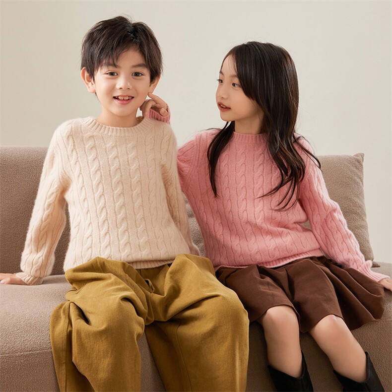 秋冬男女同款软糯亲肤保暖舒适时尚百搭衫，童装卫衣/绒衫，贝美羊绒