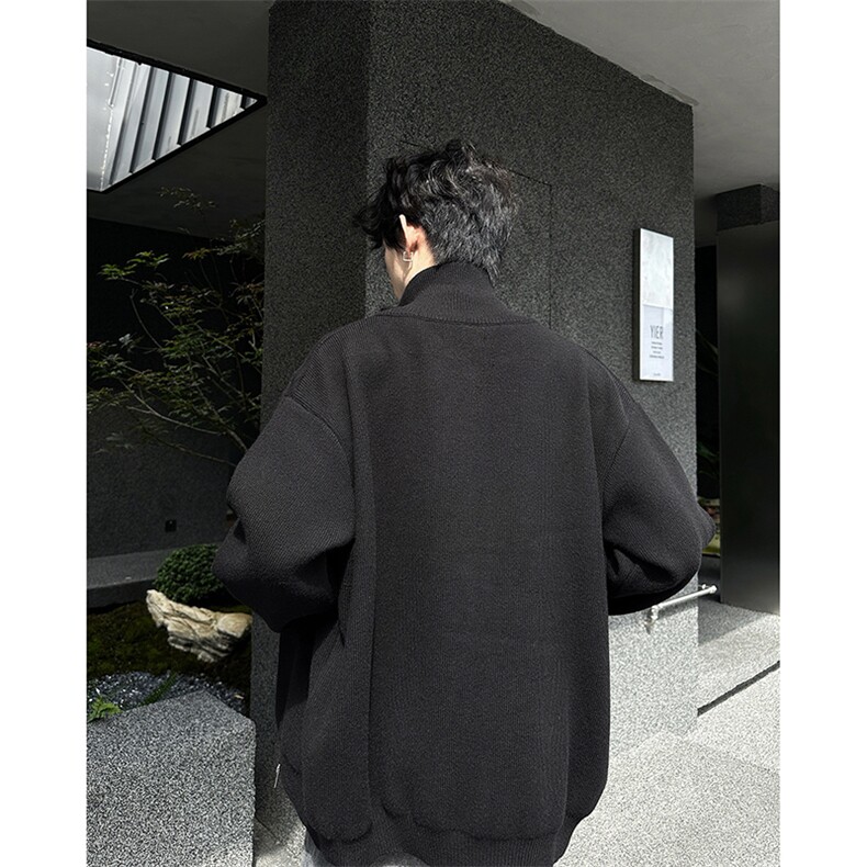 秋冬季设计感拉链毛衣外套潮流宽松休闲时尚针织衫,男装针织衫/毛衣,星座410-6（原星座1304-1）