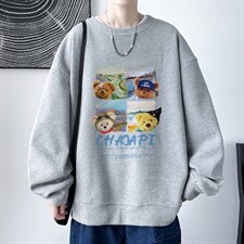 华夫格！2023秋季新款男士圆领卫衣潮流长袖T恤HWY10P30，男装卫衣，电商B220