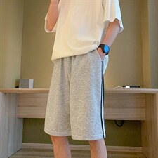 夏季港风撞色直筒沙滩裤休闲男运动条纹短裤D201-DM21-P35,男装牛仔裤,电商D321-1