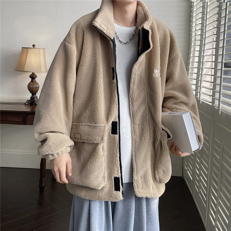 D329-QM544-特P100-控158冬季加厚羊羔毛棉衣工装外套,男装棉衣,电商D329