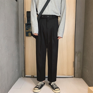 春季港风坠感西裤男士宽松直筒阔腿休闲九分裤潮流百搭X2209-P35图片