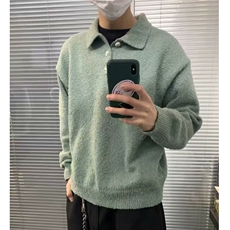 【005】秋冬季翻领polo衫毛衣女上衣刺绣针织衫A079-M5228-P50，男装针织衫/毛衣，电商A079