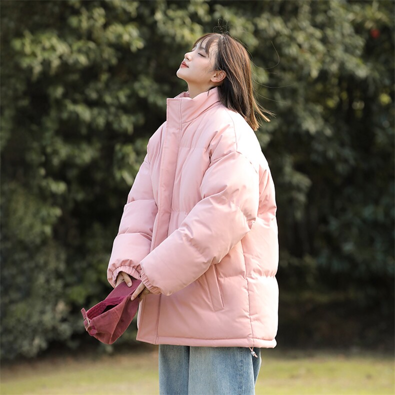 中性风秋冬新款棉衣外套纯色立领面包服保暖加厚 A436-1266-P60图片