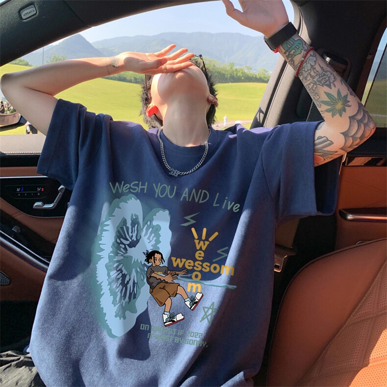 量大优供视频重磅麂皮绒短袖T恤男JPDX242-特P19,男装T恤,电商B367