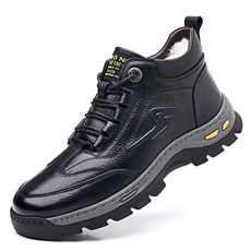 男士棉鞋冬季高帮男鞋真皮东北加绒加厚羊毛保暖防滑雪地靴男，男鞋雪地靴，电商A223