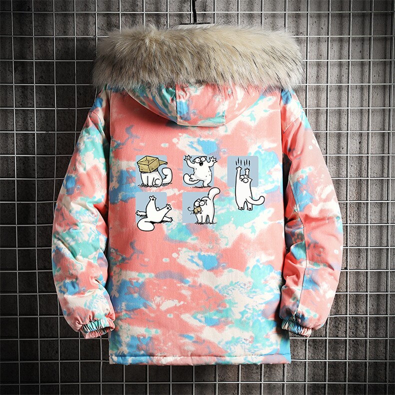 MC49097-P135日系潮衣男大码派克服男工装服外套袄网格,男装棉衣,电商A040A
