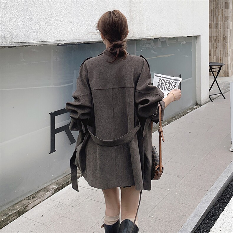 【新款】24秋韩系宽松短款风衣6611-P165-K258,女装风衣,2C305